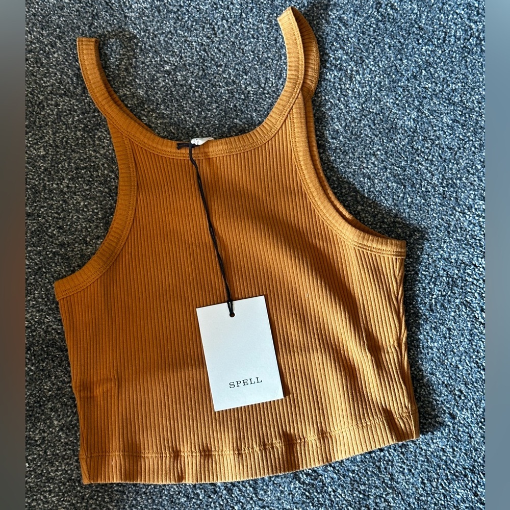 Spell Cosmos turmeric Ribbed Tank Top - Picture 5 of 6